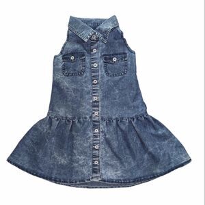 Girls Dollhouse Denim Sleeveless Button Up Dress, Size 4